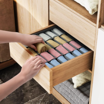 2 Pack Sock Drawer Dividers for Neat Underwear and Accessory Storage