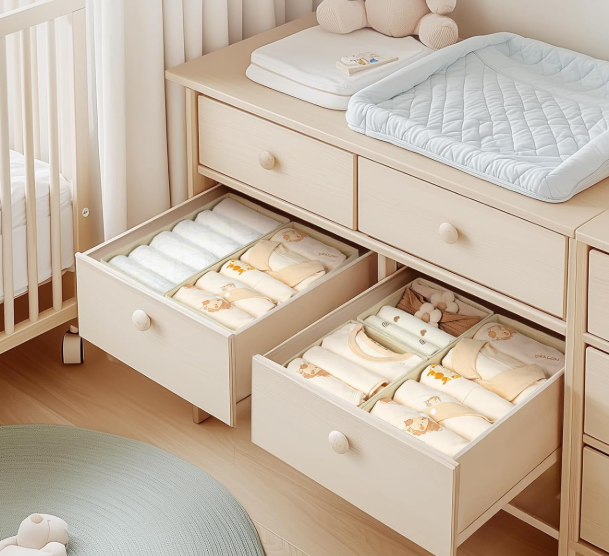 Adjustable Divided Drawer Box for Organizing Socks, Ties, Bras and Scarves