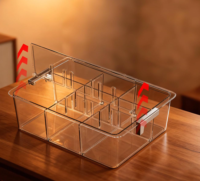 4 Pack Foldable Closet Bins for Separating Socks, Ties, Belts and Underwear