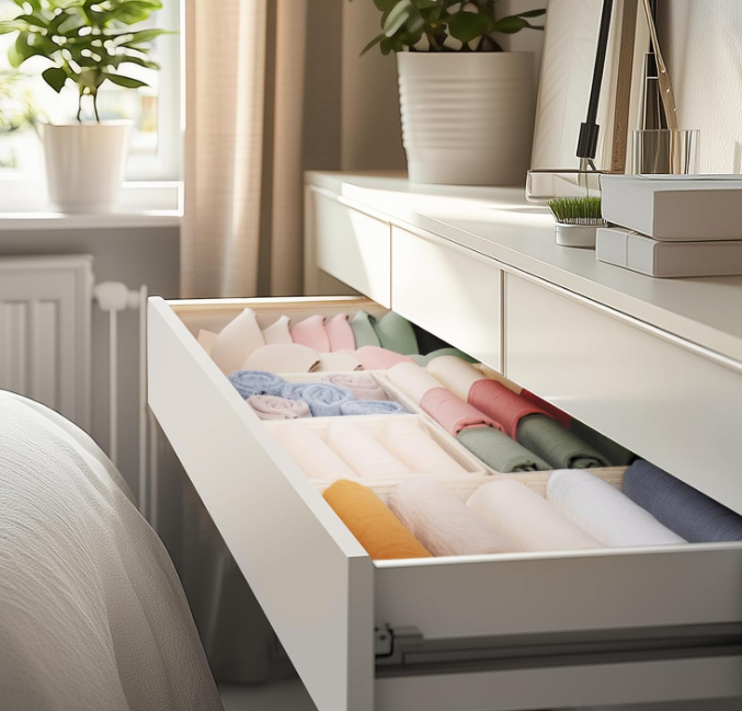 12 Pack Fabric Drawer Organizers for Sorting Socks, Baby Clothes and Small Garments