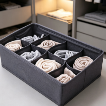 9 Pack Closet Drawer Bins for Organizing Bras, Socks, Belts and Underwear