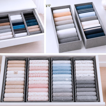 Wooden Multi-Section Drawer Tray for Sorting Small Household Accessories