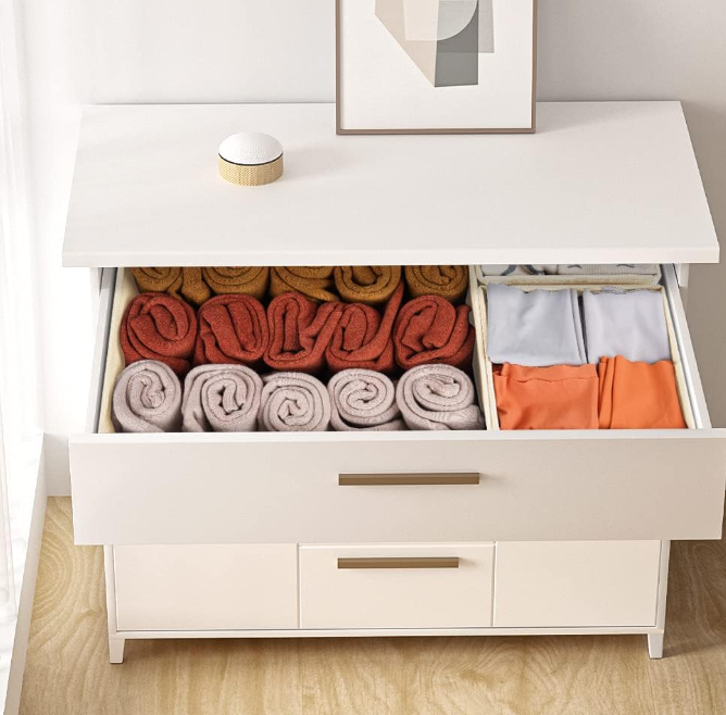 9 Pack Fabric Closet Storage Baskets for Lingerie, Socks and Clothing