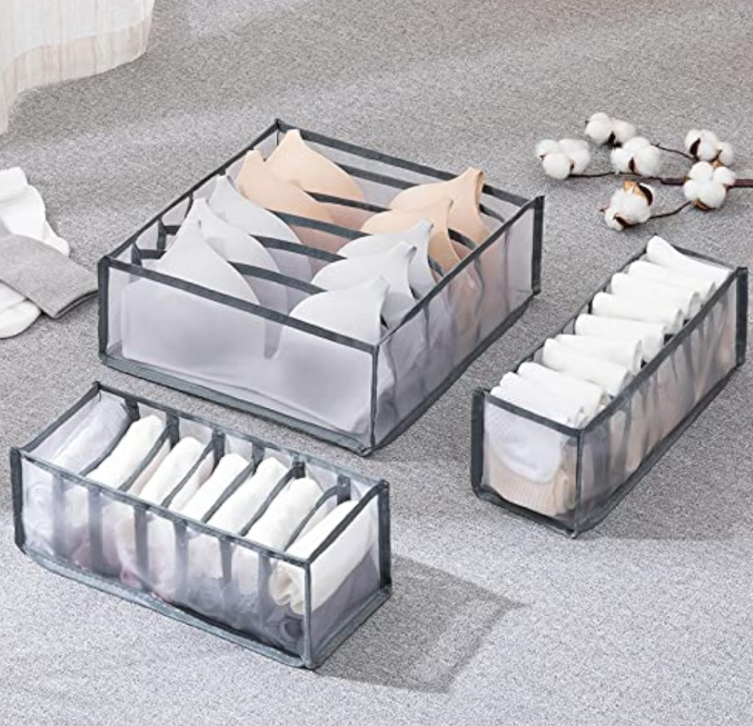 Stackable Drawer Organizer for Bras, Socks, Scarves, Belts and Underwear