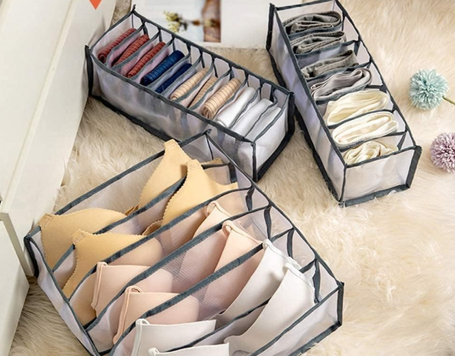 Stackable Drawer Organizer for Bras, Socks, Scarves, Belts and Underwear