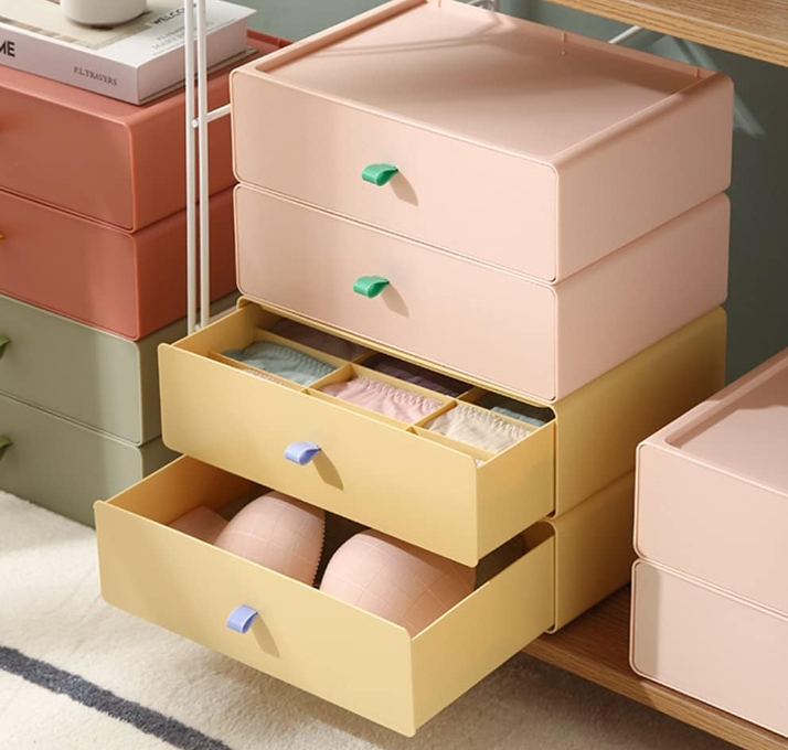 Multi-Section Closet Storage Box for Separating Socks, Underwear and Accessories