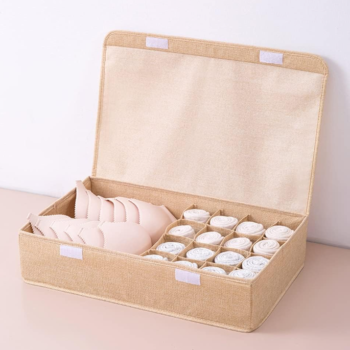 17 Compartment Covered Storage Case for Underwear, Socks and Small Garments