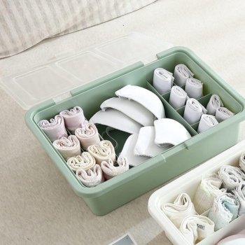 17 Compartment Closet Drawer Holder with Cover for Socks and Underwear