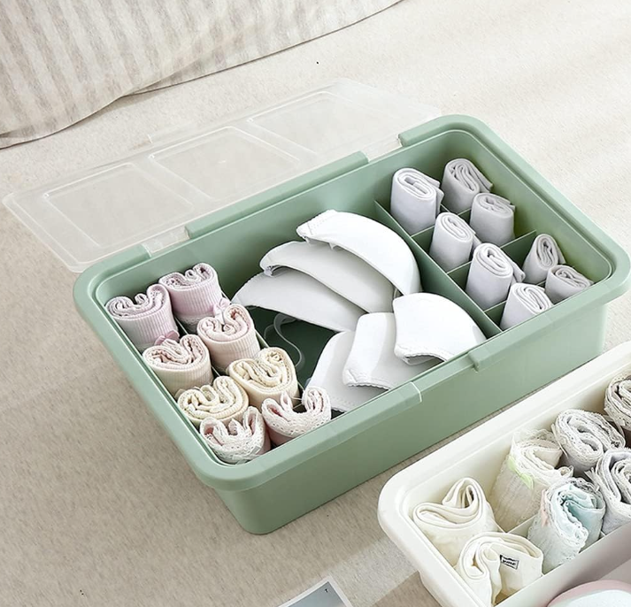 17 Compartment Closet Drawer Holder with Cover for Socks and Underwear